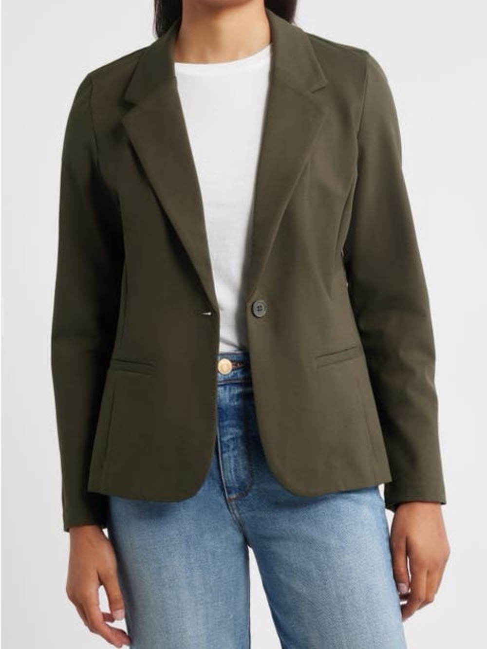 Everlane Olive Single-Button Blazer